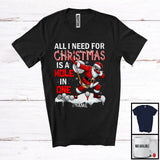 MacnyStore - Personalized All I Need For Christmas Is A Hole In One; Joyful Custom Name Santa Dabbing; Golf Player T-Shirt