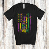 MacnyStore - Personalized American Flag Mardi Gras Badminton; Joyful Mardi Gras Custom Name Sport Player T-Shirt