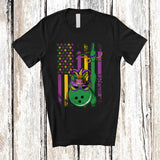 MacnyStore - Personalized American Flag Mardi Gras Bowling; Joyful Mardi Gras Custom Name Sport Player T-Shirt