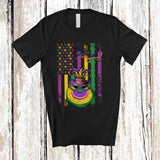 MacnyStore - Personalized American Flag Mardi Gras Disc Golf; Joyful Mardi Gras Custom Name Sport Player T-Shirt