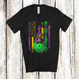 MacnyStore - Personalized American Flag Mardi Gras Pickleball; Joyful Mardi Gras Custom Name Sport Player T-Shirt