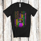 MacnyStore - Personalized American Flag Mardi Gras Tennis; Joyful Mardi Gras Custom Name Sport Player T-Shirt