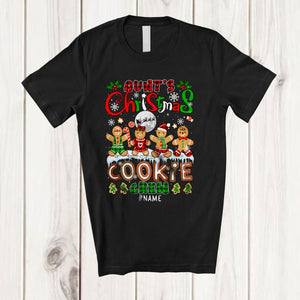 MacnyStore - Personalized Aunt's Christmas Cookie Crew; Fantastic Plaid Gingerbread; Custom Name Family Baking T-Shirt