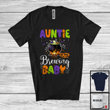 MacnyStore - Personalized Auntie Of The Brewing Baby, Humorous Halloween Pregnancy Custom Name, Witch Family T-Shirt