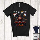 MacnyStore - Personalized Auntie Witch With Custom Name Boo Ghost, Adorable Halloween Witch Family Group T-Shirt