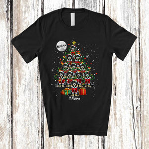 MacnyStore - Personalized Aussiedoodle Christmas Tree; Lovely Custom Name Santa Aussiedoodle Owner; Family T-Shirt