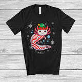 MacnyStore - Personalized Axolotl Candy Canes Cosplay; Lovely Christmas Custom Name Elf Axolotl; Sea Animal T-Shirt