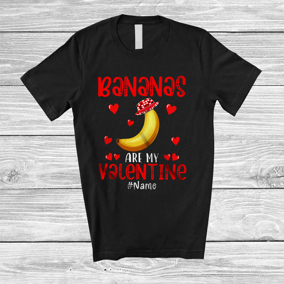 MacnyStore - Personalized Bananas Are My Valentine; Humorous Custom Name Single Vegan; Bananas Family T-Shirt