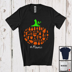 MacnyStore - Personalized Bartender Pumpkin Shape; Happy Halloween Thanksgiving Custom Name Bartender T-Shirt