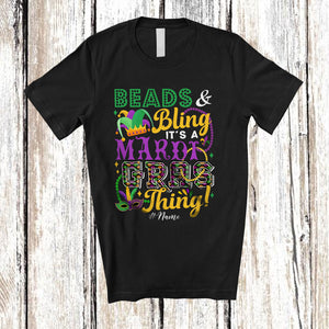 MacnyStore - Personalized Beads And Bling It's A Mardi Gras Thing; Joyful Custom Name Friends Family; Parades T-Shirt