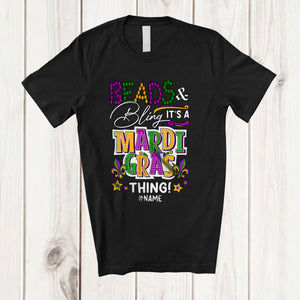 MacnyStore - Personalized Beads And Bling Mardi Gras Thing; Amazing Mardi Gras Custom Name Parades; Family T-Shirt