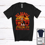 MacnyStore - Personalized Beagle Stolen My Halloween Costume; Scary Pumpkin Face; Custom Name T-Shirt