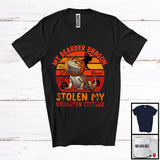 MacnyStore - Personalized Bearder Dragon Stolen My Halloween Costume; Scary Pumpkin Face; Custom Name T-Shirt