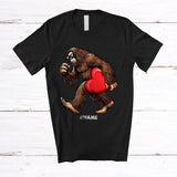 MacnyStore - Personalized Bigfoot Holding Hearts; Adorable Valentine Hearts Bigfoot; Custom Name Men Single T-Shirt