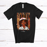 MacnyStore - Personalized Black LPN Magic; Lovely Black History Month Afro Women; Custom Name Nurse T-Shirt