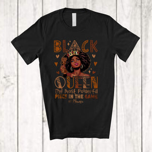 MacnyStore - Personalized Black Queen; Joyful Black History Month Custom Name Chess Player; Women African T-Shirt