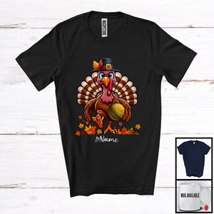 MacnyStore - Personalized Bocce Ball Turkey; Joyful Thanksgiving Custom Name Sport Player Team T-Shirt