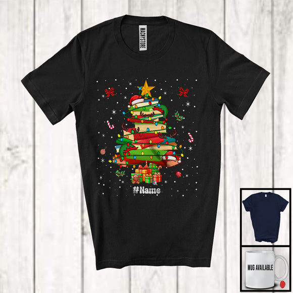 MacnyStore - Personalized Book Christmas Tree; Fantastic X-mas Lights Custom Name Book Teacher; Family T-Shirt