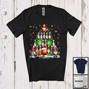 MacnyStore - Personalized Bowling Equipment As Christmas Tree; Lovely Gnomes; Custom Name Sport Player T-Shirt