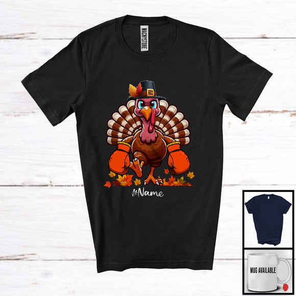 MacnyStore - Personalized Boxing Gloves Turkey; Joyful Thanksgiving Custom Name Sport Player Team T-Shirt