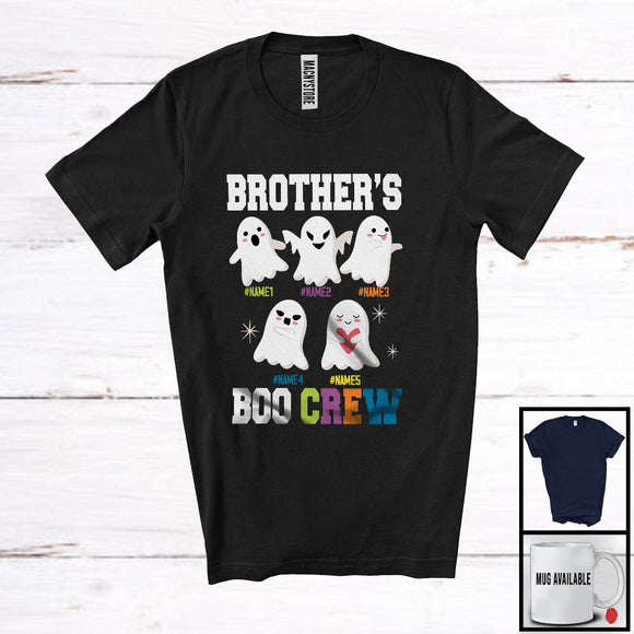 MacnyStore - Personalized Brother's Boo Crew, Adorable Halloween Custom Name Grandkids, Ghost Family T-Shirt