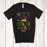 MacnyStore - Personalized Bruh It's Mardi Gras; Lovely Mardi Gras Masked Beads; Custom Name Family T-Shirt