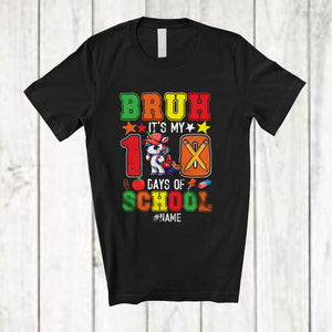 MacnyStore - Personalized Bruh My 100 Days of School; Joyful School Unicorn; Custom Name Students Teacher T-Shirt