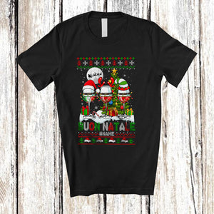 MacnyStore - Personalized Buon Natale; Joyful Christmas Custom Name Italian Wine of Glasses; Sweater Drinking T-Shirt