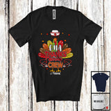 MacnyStore - Personalized CNA Thanksgiving Crew; Amazing Thanksgiving Turkey Tail; Custom Name Nurse T-Shirt