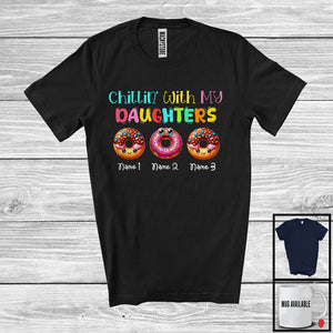 MacnyStore - Personalized Chillin' With My Daughters; Lovely Three Donut Custom Name; Food Lover T-Shirt