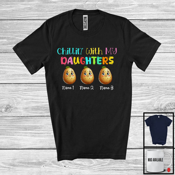 MacnyStore - Personalized Chillin' With My Daughters; Lovely Three Potato Custom Name; Vegetables Lover T-Shirt