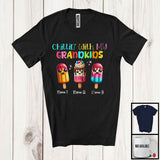 MacnyStore - Personalized Chillin' With My Grandkids; Colorful Summer Custom Name Three Ice Creams T-Shirt