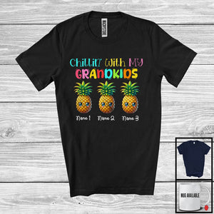 MacnyStore - Personalized Chillin' With My Grandkids; Lovely Three Pineapple Custom Name; Vegetables Lover T-Shirt