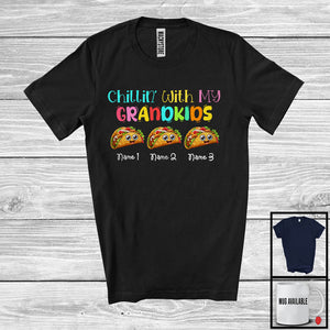 MacnyStore - Personalized Chillin' With My Grandkids; Lovely Three Taco Custom Name; Food Lover T-Shirt