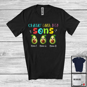 MacnyStore - Personalized Chillin' With My Son; Lovely Three Avocado Custom Name; Vegetables Lover T-Shirt