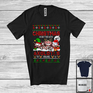 MacnyStore - Personalized Christmas Is Better With Axolotls; Fantastic X-mas Sweater Custom Name; Animal T-Shirt