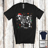 MacnyStore - Personalized Christmas Santa Cow Paws Shape; Cheerful X-mas Custom Name Cow; Family T-Shirt