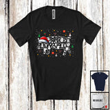 MacnyStore - Personalized Christmas Santa Pig Paws Shape; Cheerful X-mas Custom Name Pig; Family T-Shirt