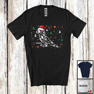 MacnyStore - Personalized Christmas Santa Sun Conure Shape; Cheerful X-mas Custom Name Sun Conure; Family T-Shirt