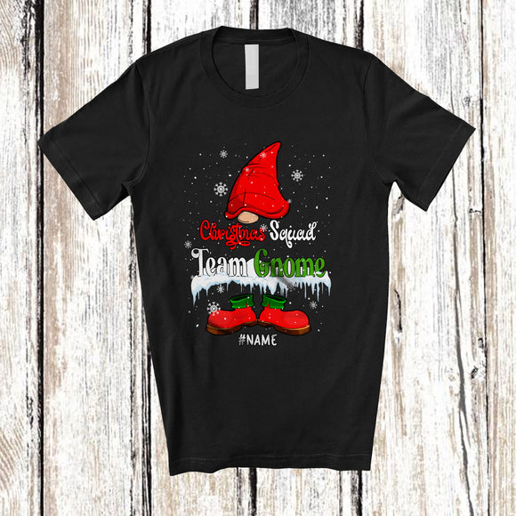 MacnyStore - Personalized Christmas Squad Team Gnome; Lovely Custom Name Gnome Pajama; Snow Family T-Shirt