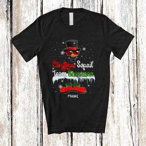 MacnyStore - Personalized Christmas Squad Team Snowman; Lovely Custom Name Snowman Pajama; Snow Family T-Shirt