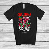 MacnyStore - Personalized Christmas Squad; Amusing X-mas Lights Four Flamingos; Custom Name Wild Animal T-Shirt