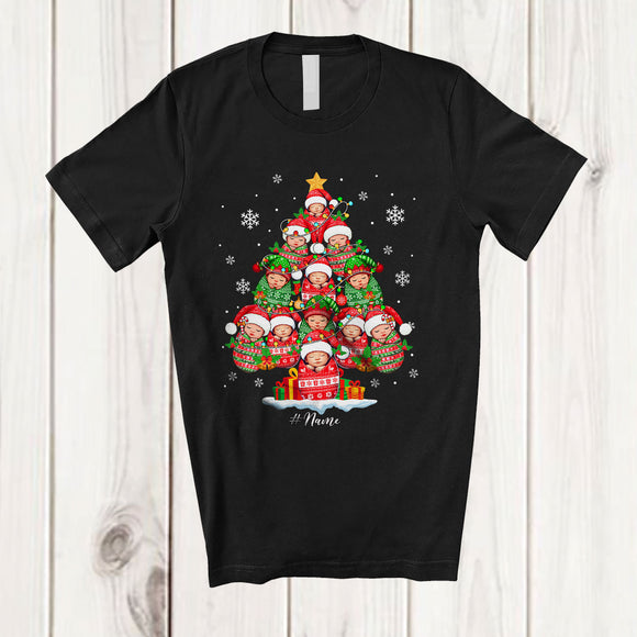 MacnyStore - Personalized Christmas Tree Baby; Joyful Custom Name NICU Labor Delivery Nurse; Snowing T-Shirt