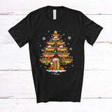 MacnyStore - Personalized Christmas Tree Hot Dog; Humorous X-mas Lights Custom Name Food Lover; Family T-Shirt