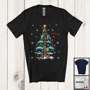 MacnyStore - Personalized Christmas Tree Salmon; Amazing X-mas Fish Fishing Lover; Custom Name Fisher Group T-Shirt