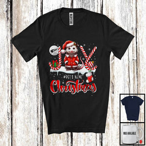 MacnyStore - Personalized Christmas; Joyful X-mas Custom Name Santa Opossum; Candy Cane Snowing T-Shirt