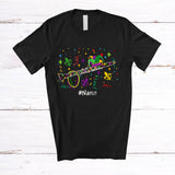 MacnyStore - Personalized Clarinet With Mardi Gras Beads Jester Hat; Lovely Custom Name Clarinet Player Team T-Shirt