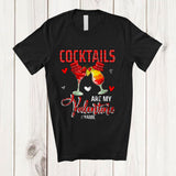 MacnyStore - Personalized Cocktails Are My Valentine; Amazing Plaid Custom Name Couple Cocktail; Drinking Drunker T-Shirt