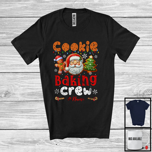 MacnyStore - Personalized Cookie Baking Crew; Amazing Christmas Santa Face Gingerbread; Custom Name Baker T-Shirt