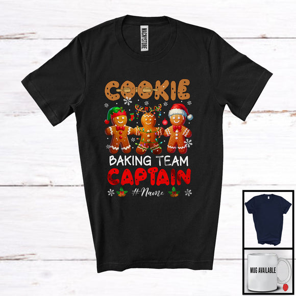 MacnyStore - Personalized Cookie Baking Team Captain; Merry Christmas Gingerbread; Custom Name Baker T-Shirt